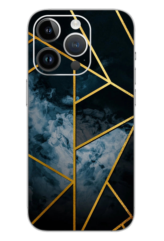 Gold Blue Marble Mobile 6D Skin - Mobishieldz